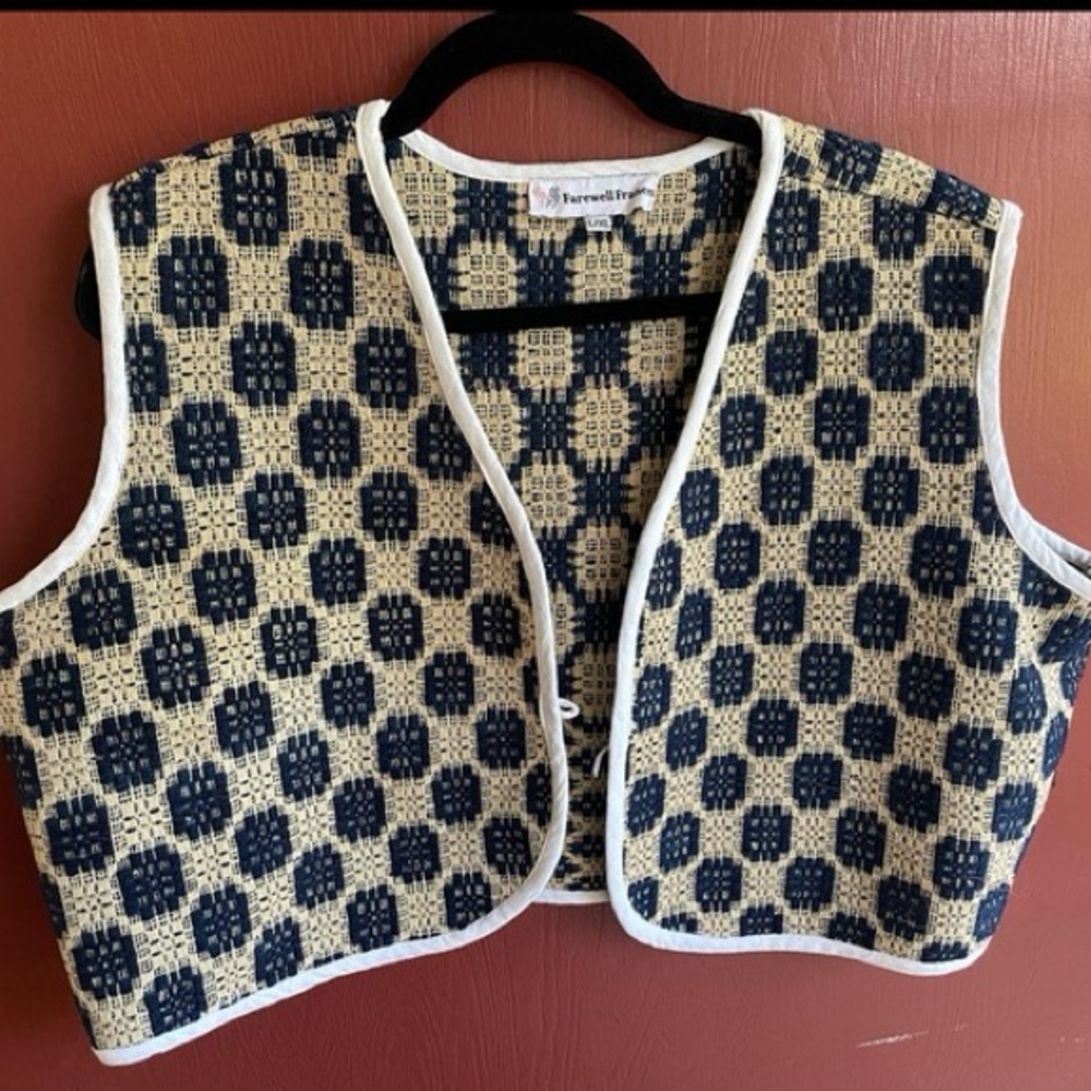 Farewell Francis vintage coverlet vest with embroidery